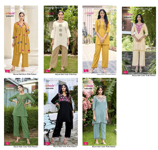 Desimode 1812 Ffi Rayon Slub Co Ord Set Wholesaler