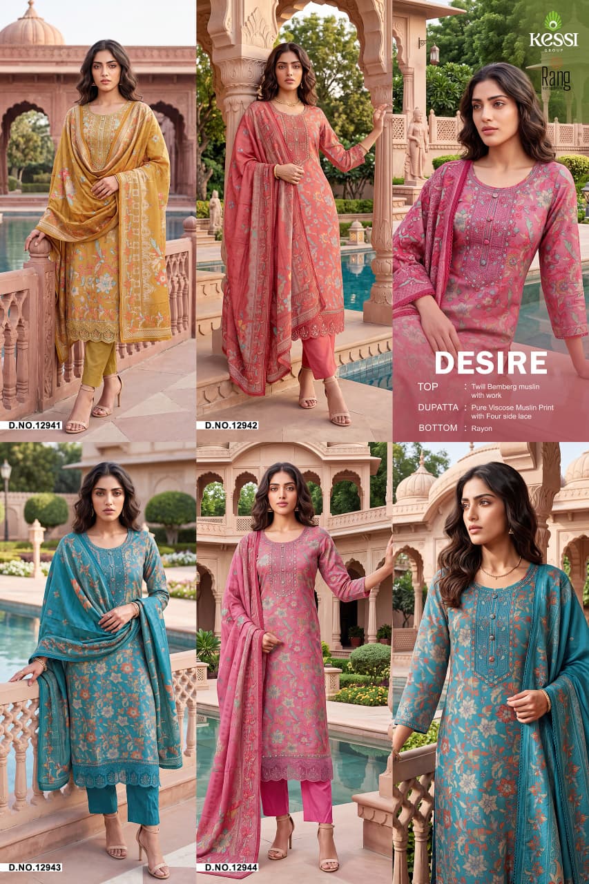 Desire Kessi Rang Bemberg Muslin Pant Style Suits Supplier Gujarat