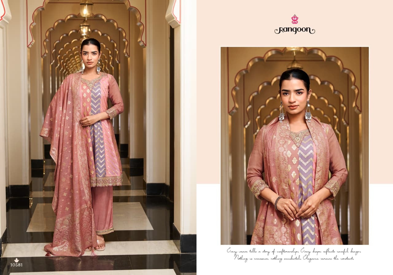 Deva Rangoon Organza Jacquard Readymade Anarkali Suits Exporter
