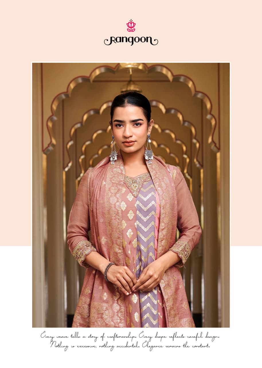 Deva Rangoon Organza Jacquard Readymade Anarkali Suits Exporter