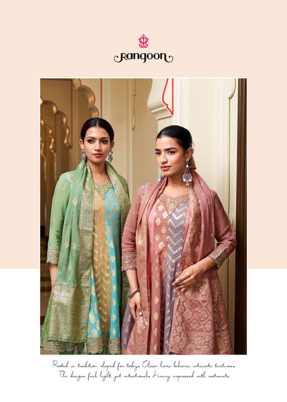 Deva Rangoon Organza Jacquard Readymade Anarkali Suits Exporter