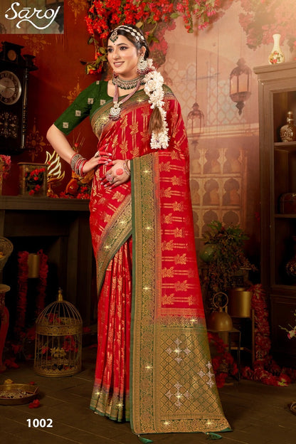 Devangi Saroski Vol 1 Saroj Sarees Wholesaler Ahmedabad