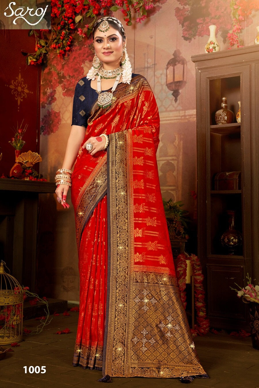 Devangi Saroski Vol 1 Saroj Sarees Wholesaler Ahmedabad