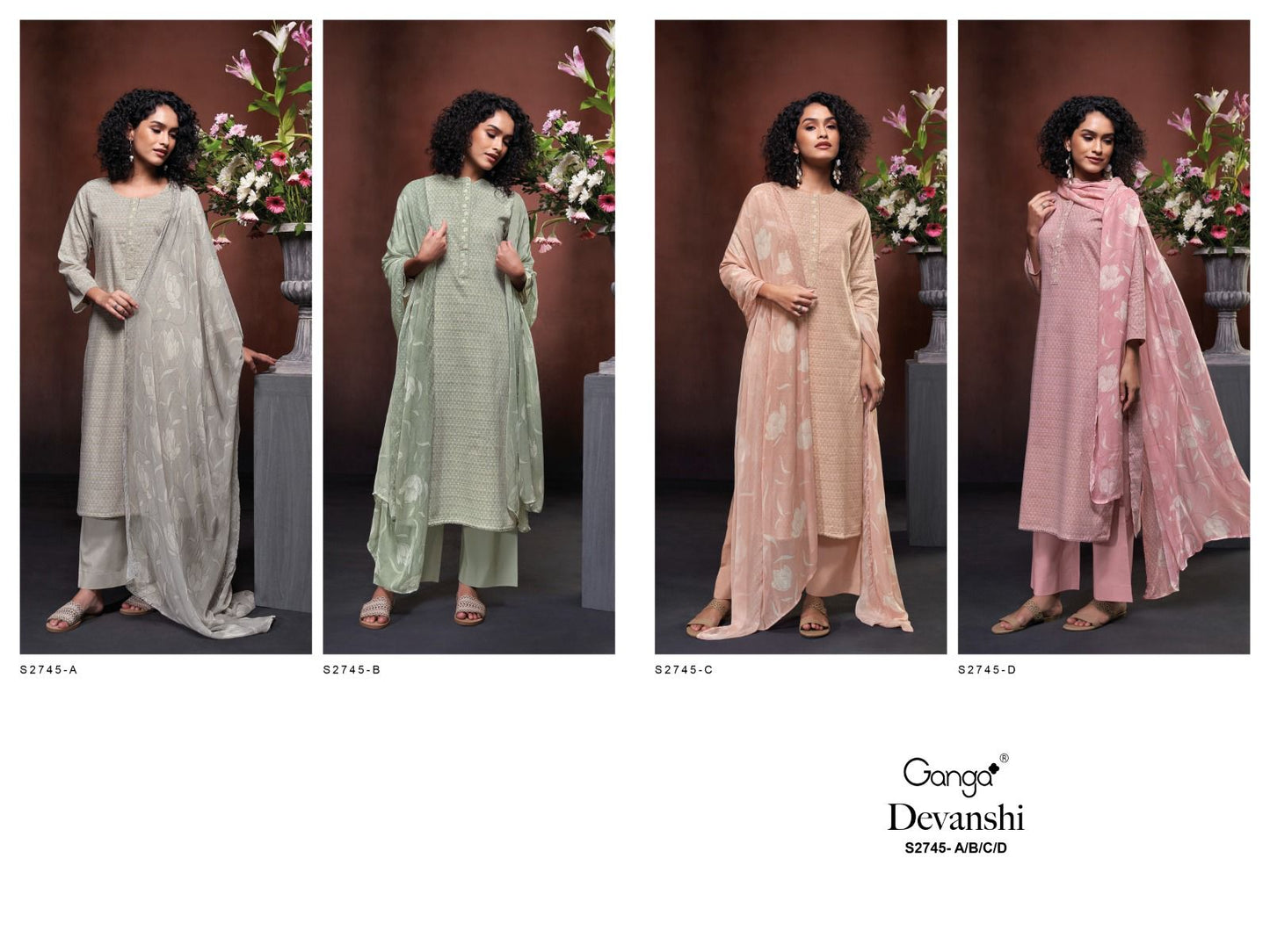 Devanshi 2745 Ganga Cotton Plazzo Style Suits Wholesaler