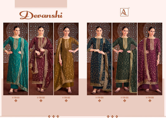 Devanshi Alok Viscose Silk Karachi Salwar Suits Manufacturer India