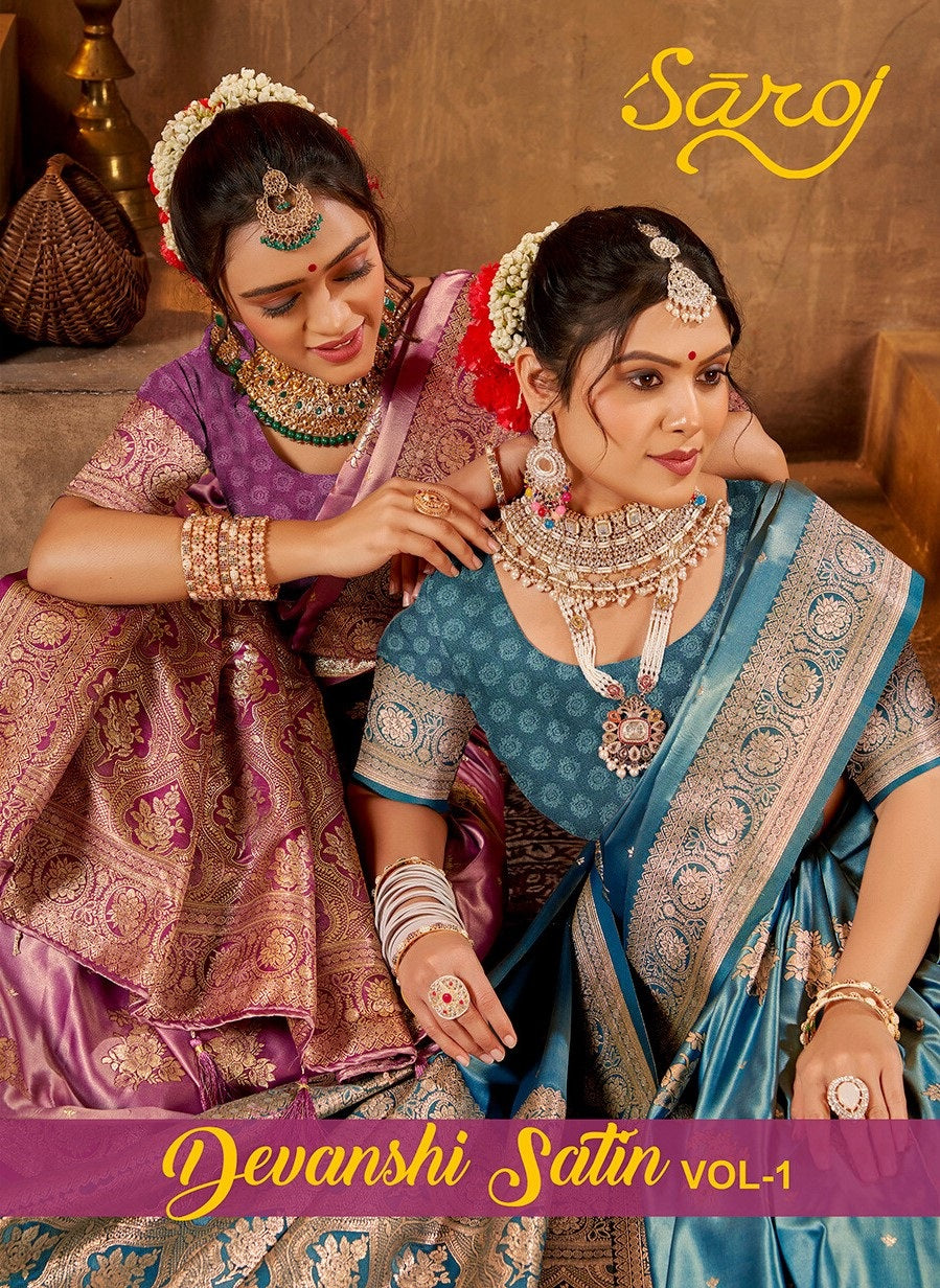 Devanshi Satin Vol 1 Saroj Sarees Manufacturer Gujarat