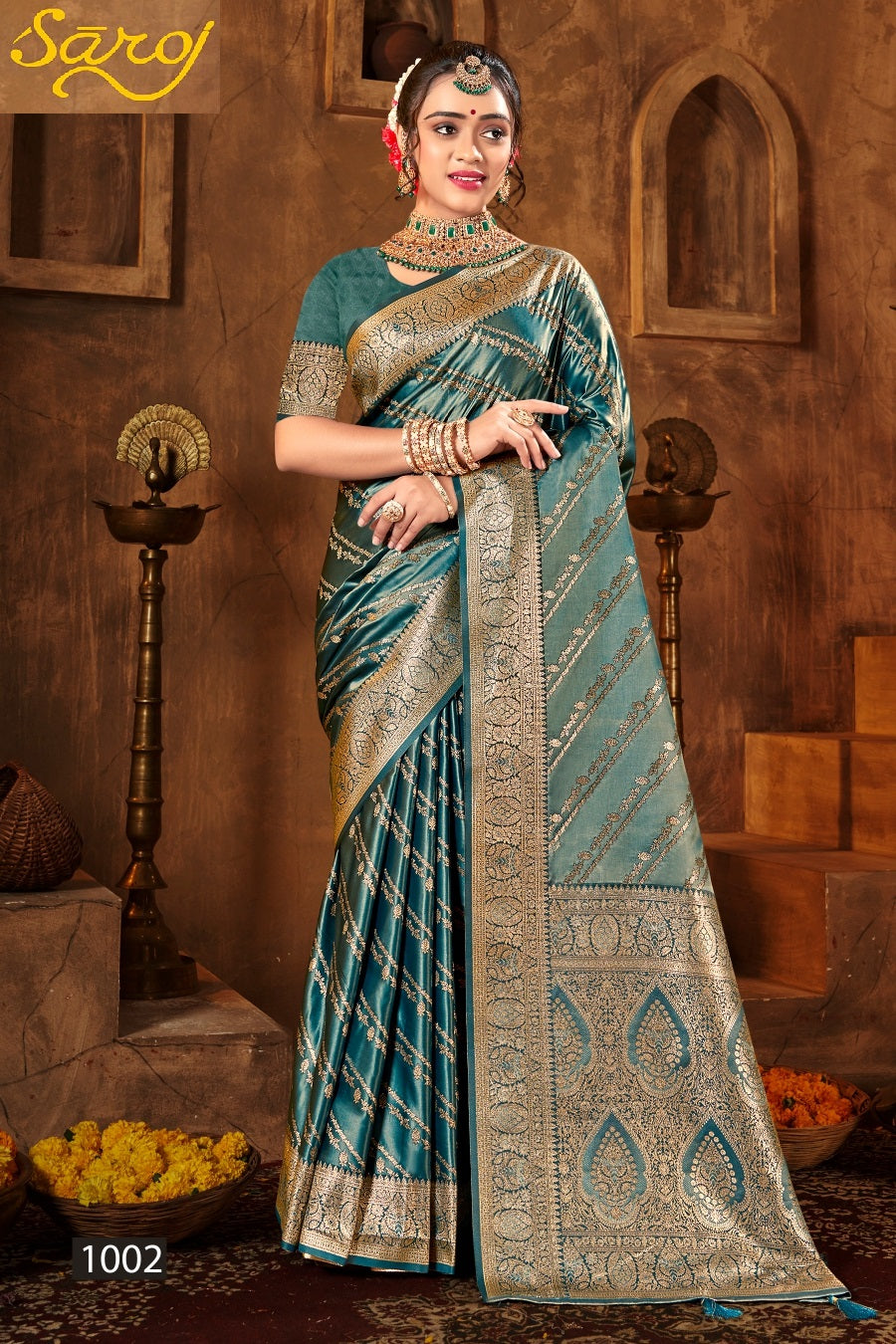 Devanshi Satin Vol 2 Saroj Sarees Supplier Gujarat
