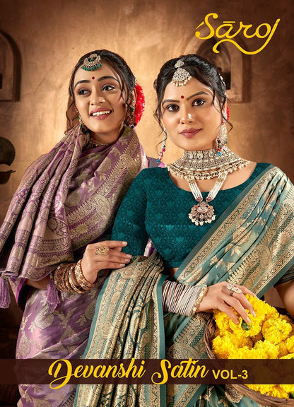 Devanshi Satin Vol 3 Saroj Sarees Exporter Gujarat