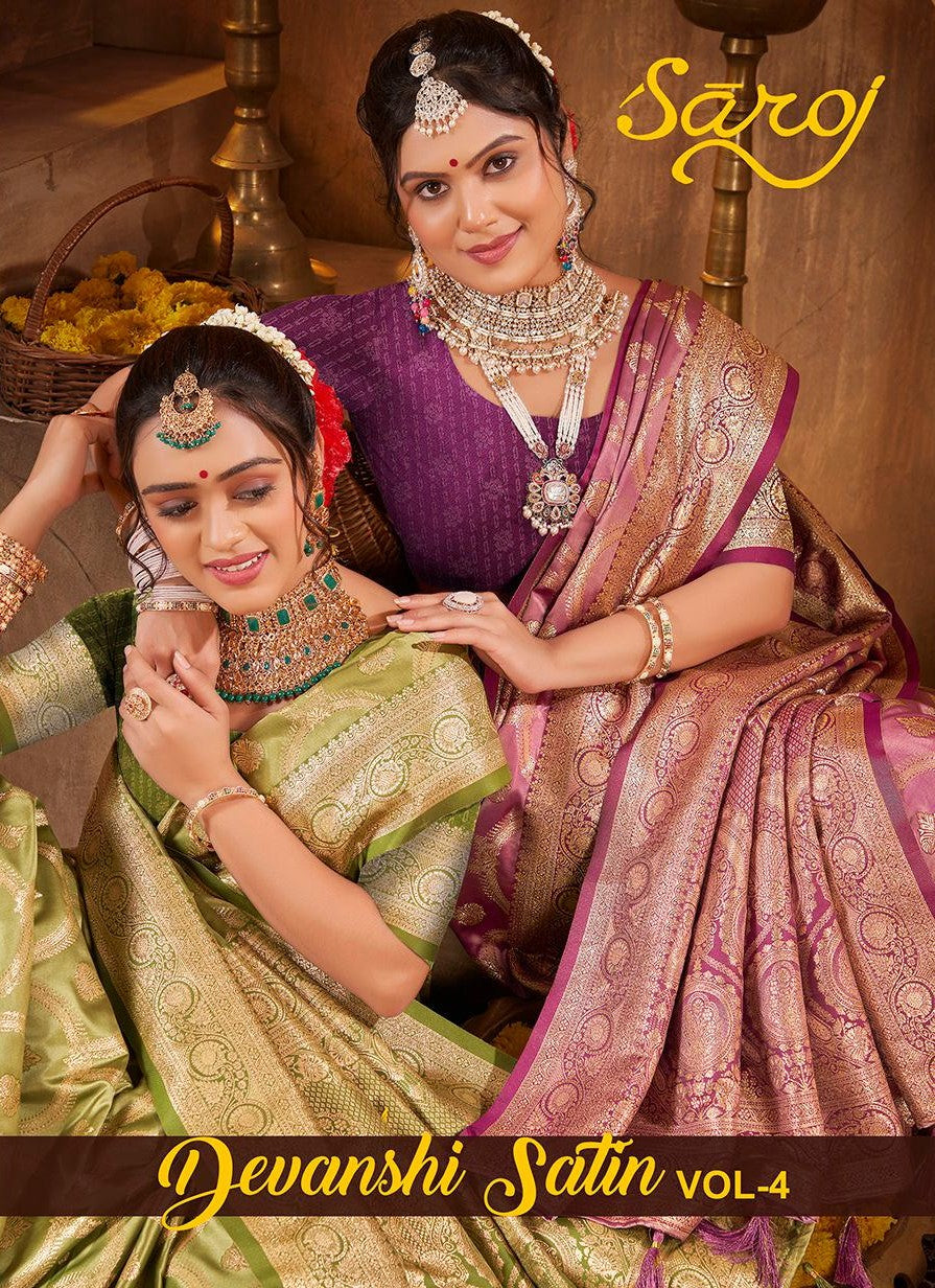 Devanshi Satin Vol 4 Saroj Sarees Wholesaler Gujarat