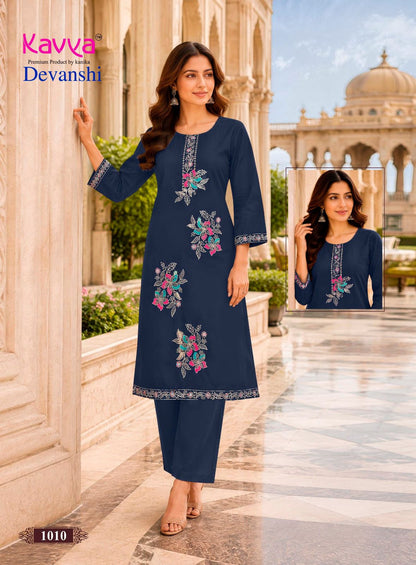 Devanshi Vol 1 Kavya Dhabu Cotton Kurti Pant Set Supplier Ahmedabad