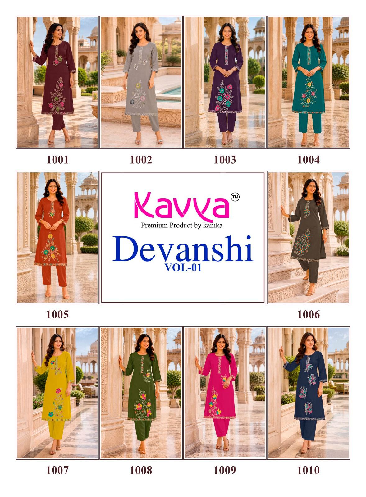 Devanshi Vol 1 Kavya Dhabu Cotton Kurti Pant Set Supplier Ahmedabad