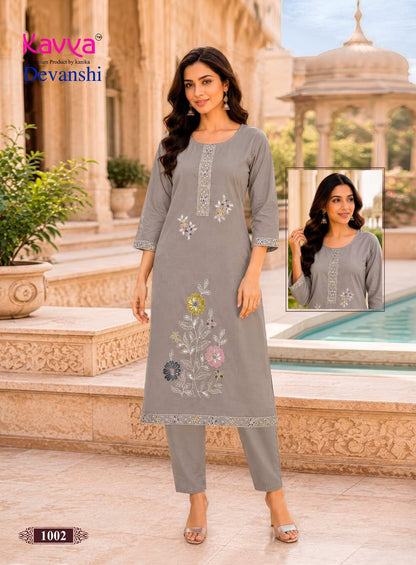 Devanshi Vol 1 Kavya Dhabu Cotton Kurti Pant Set Supplier Ahmedabad
