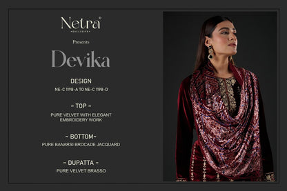 Devika Netra Velvet Suits Exporter India
