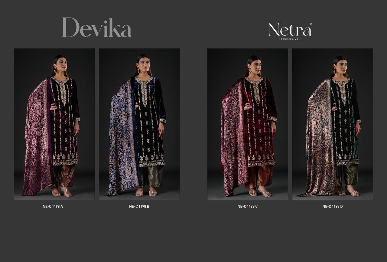Devika Netra Velvet Suits Exporter India