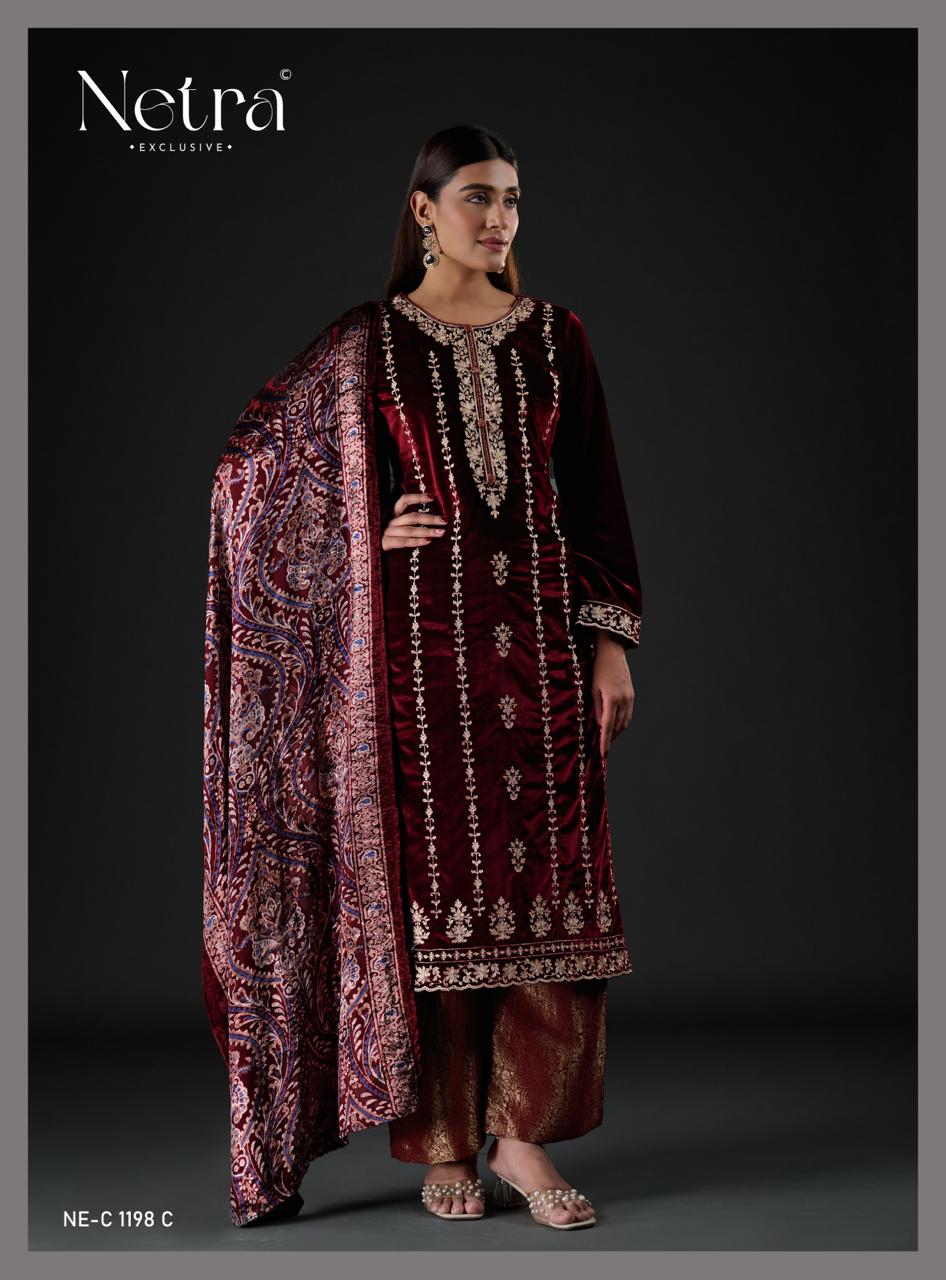 Devika Netra Velvet Suits Exporter India