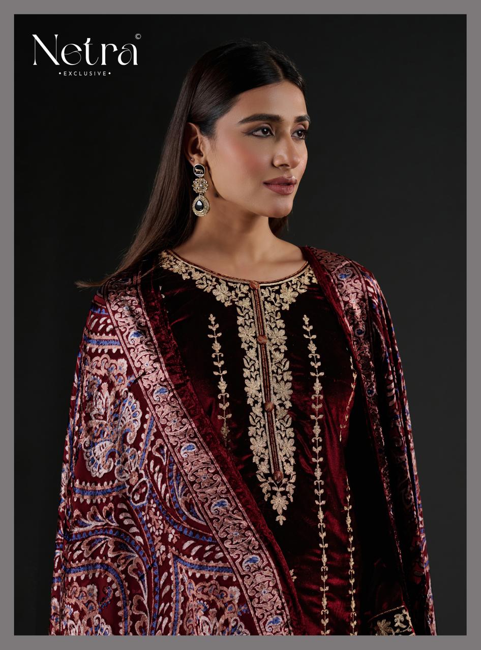 Devika Netra Velvet Suits Exporter India