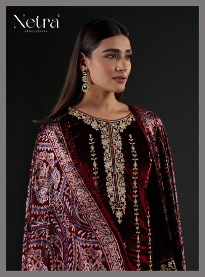Devika Netra Velvet Suits Exporter India