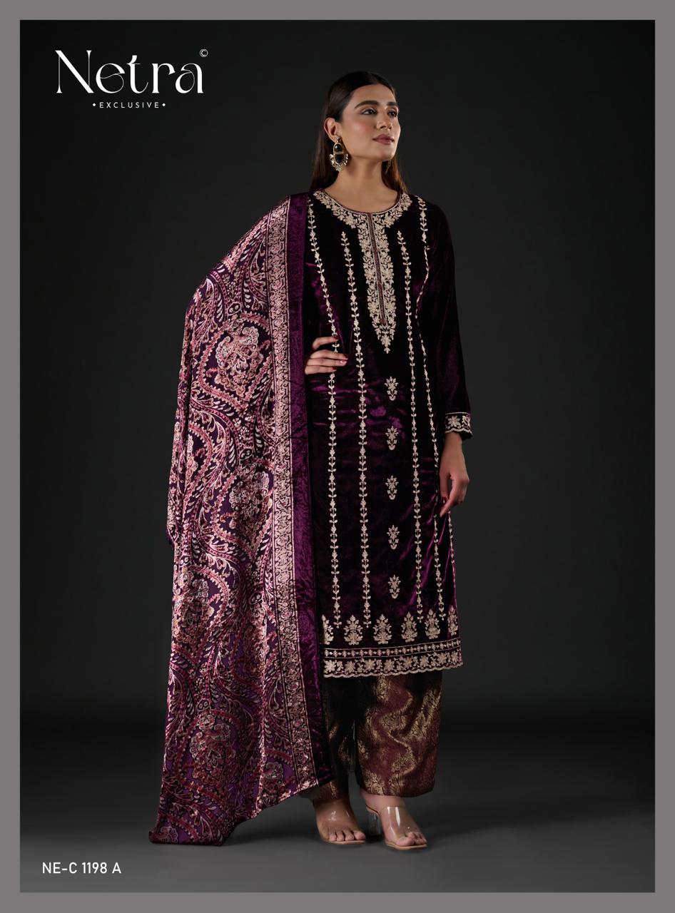Devika Netra Velvet Suits Exporter India