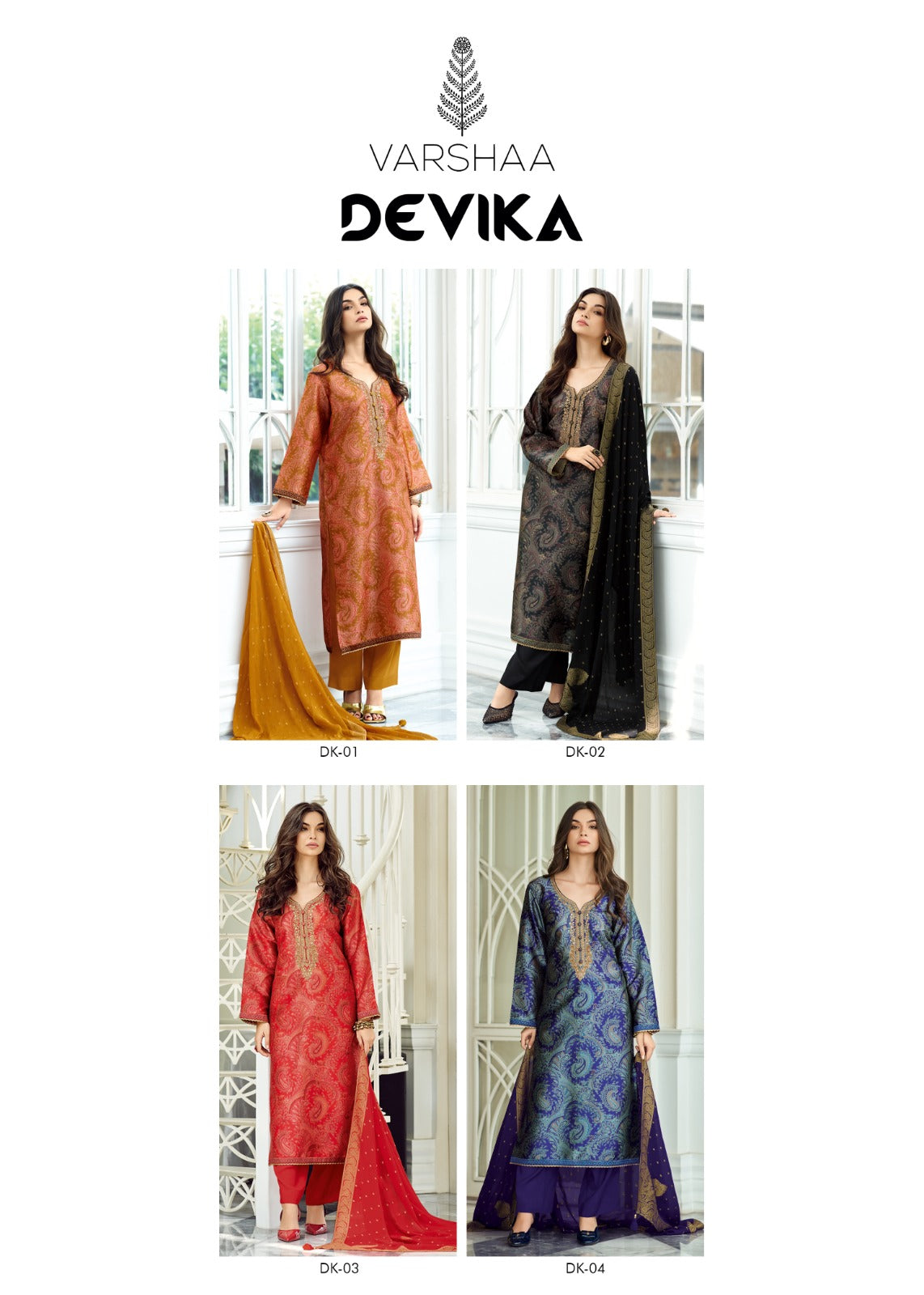 Devika Varsha Fashions Tussar Silk Pant Style Suits Wholesaler Ahmedabad