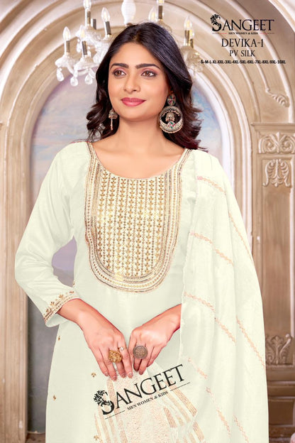 Devika Vol 1 1906 Sangeet Pv Silk Readymade Pant Style Suits Manufacturer Ahmedabad