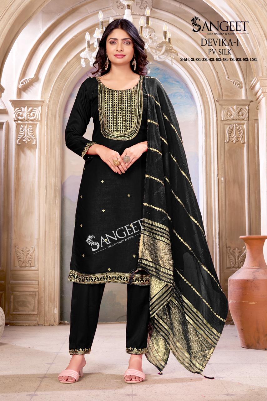 Devika Vol 1 1906 Sangeet Pv Silk Readymade Pant Style Suits Manufacturer Ahmedabad