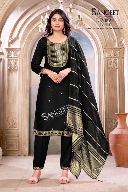 Devika Vol 1 1906 Sangeet Pv Silk Readymade Pant Style Suits Manufacturer Ahmedabad