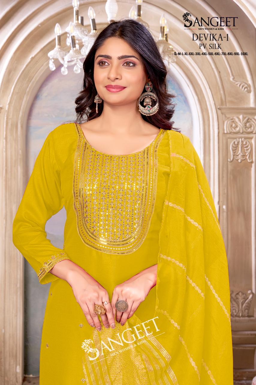 Devika Vol 1 1906 Sangeet Pv Silk Readymade Pant Style Suits Manufacturer Ahmedabad