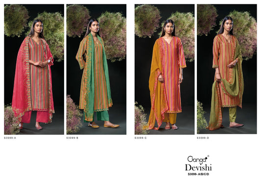 Devishi 3099 Ganga Premium Bemberg Plazzo Style Suits Manufacturer