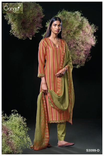 Devishi S3099 Ganga Pure Bemberg Plazzo Style Suits Supplier Ahmedabad
