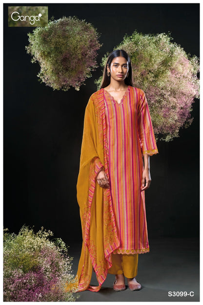 Devishi S3099 Ganga Pure Bemberg Plazzo Style Suits Supplier Ahmedabad