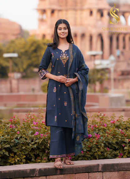 Devki Shodashe Studio Premium Linen Readymade Pant Style Suits Wholesale Price