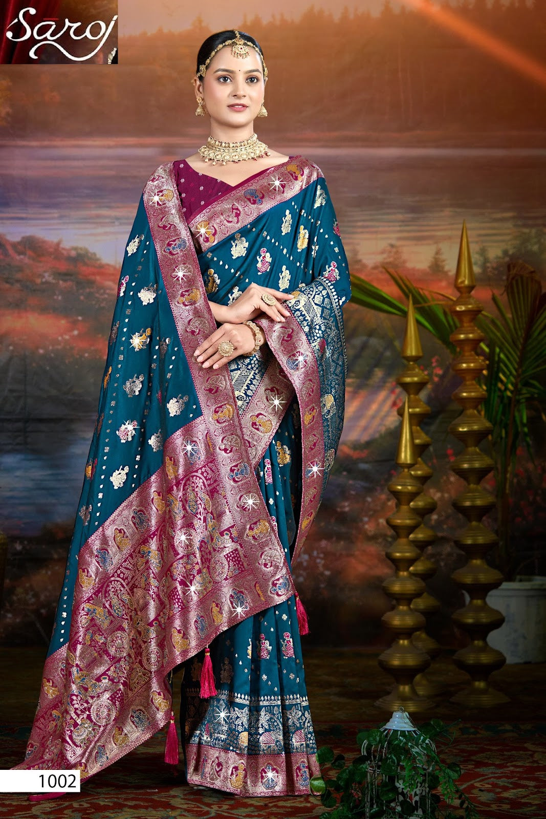 Devnagari Silk Saroski Vol 3 Saroj Sarees Exporter Gujarat