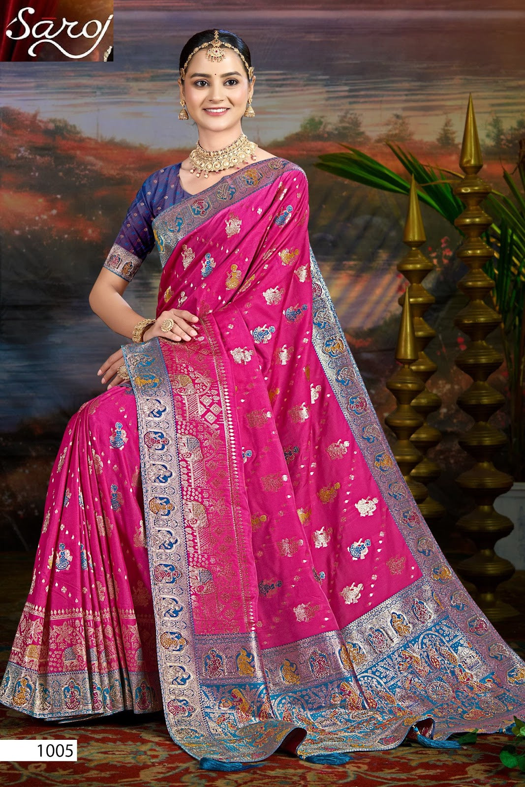 Devnagari Silk Saroski Vol 3 Saroj Sarees Exporter Gujarat