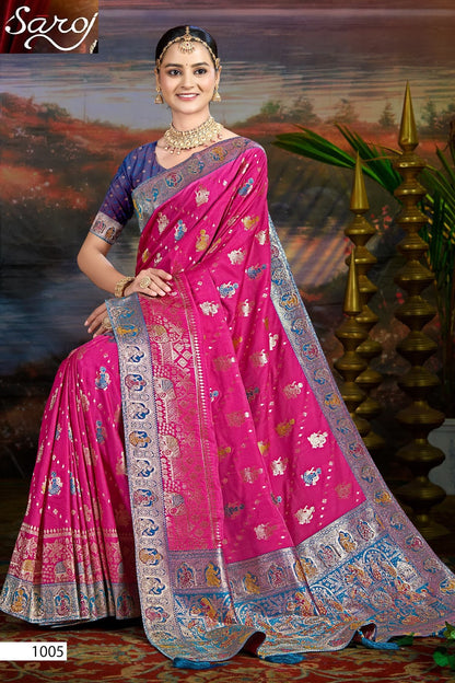 Devnagari Silk Saroski Vol 3 Saroj Sarees Exporter Gujarat