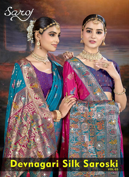 Devnagari Silk Saroski Vol 3 Saroj Sarees Exporter Gujarat