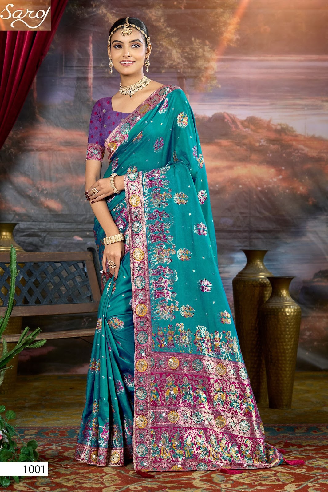 Devnagari Silk Saroski Vol 4 Saroj Sarees Wholesaler Gujarat