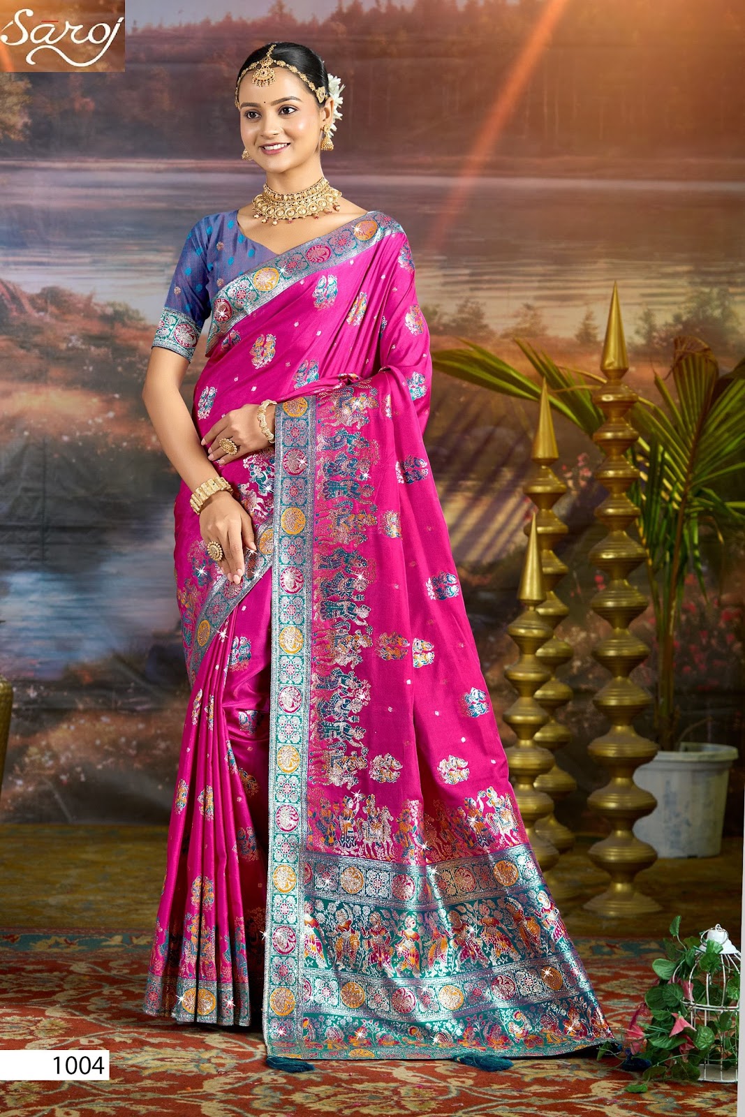 Devnagari Silk Saroski Vol 4 Saroj Sarees Wholesaler Gujarat