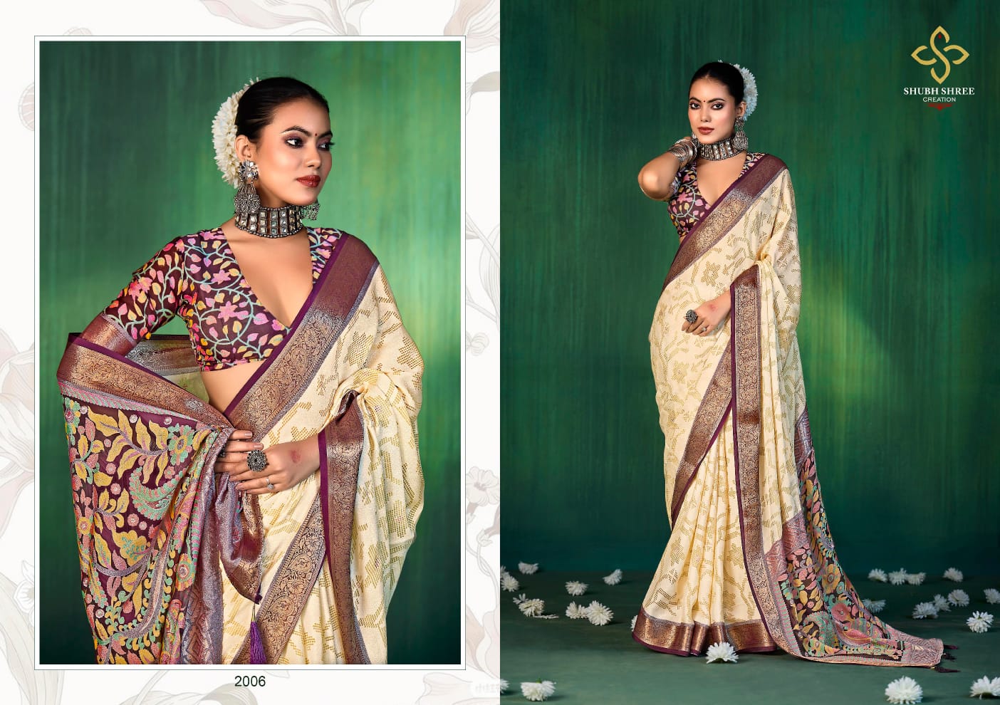 Devyani Vol 2 Shubh Shree Dull Moss Sarees Exporter India