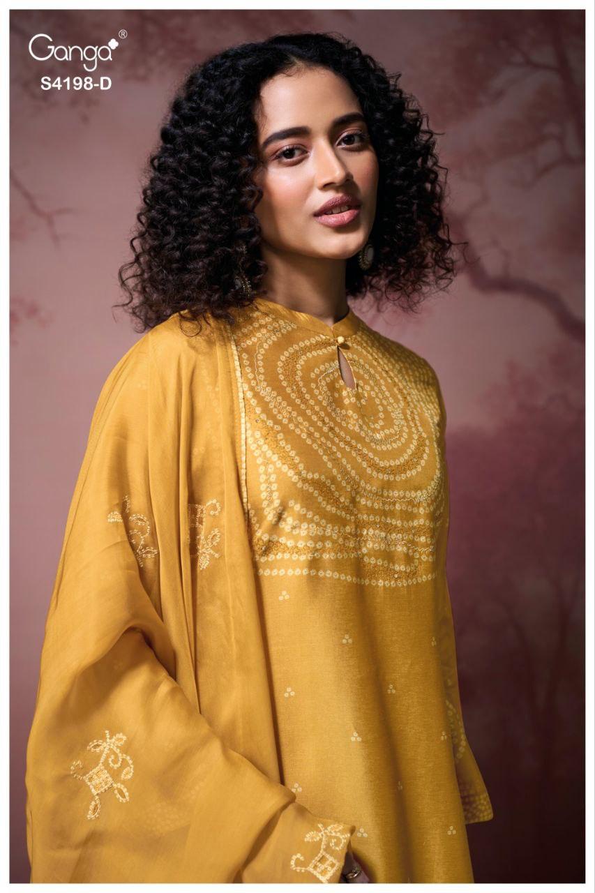 Deyana 4198 Ganga Pure Bemberg Plazzo Style Suits Exporter