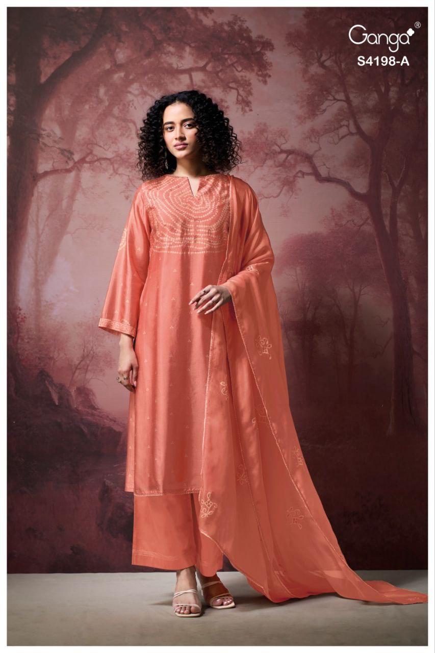 Deyana 4198 Ganga Pure Bemberg Plazzo Style Suits Exporter