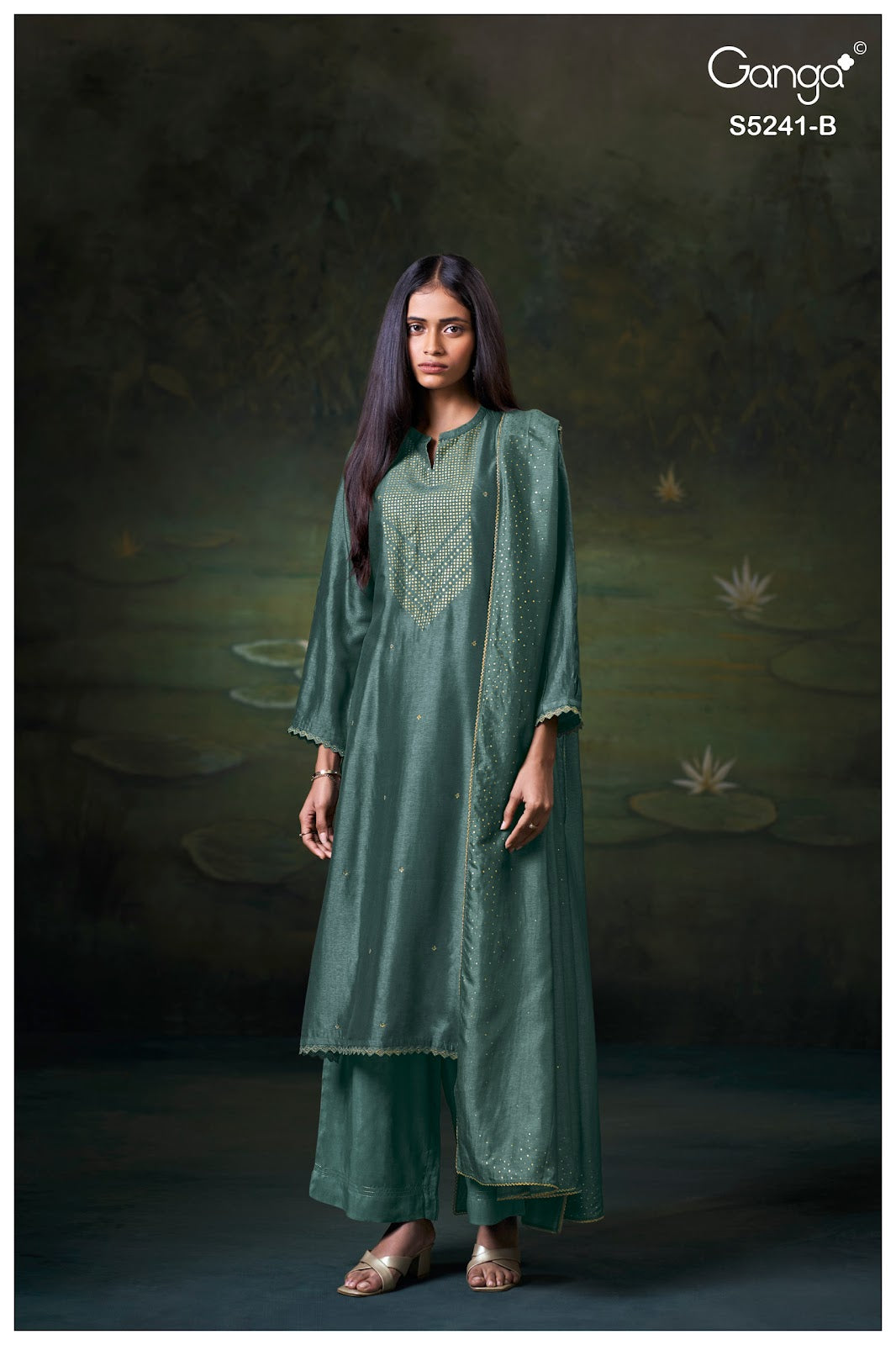 Deymth S5241 Ganga Raw Silk Pant Style Suits Manufacturer India
