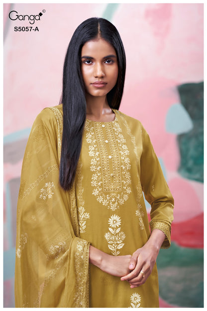 Deyra S5057 Ganga Cotton Satin Pant Style Suits Manufacturer Gujarat