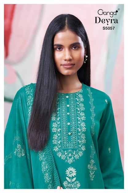 Deyra S5057 Ganga Cotton Satin Pant Style Suits Manufacturer Gujarat
