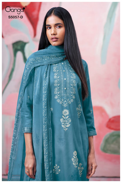 Deyra S5057 Ganga Cotton Satin Pant Style Suits Manufacturer Gujarat