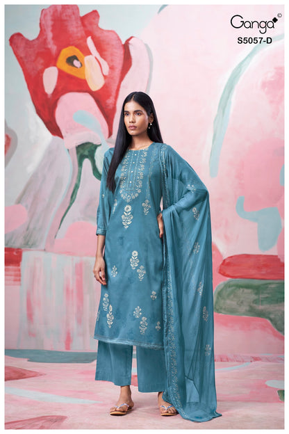 Deyra S5057 Ganga Cotton Satin Pant Style Suits Manufacturer Gujarat