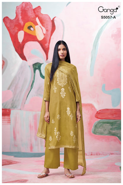 Deyra S5057 Ganga Cotton Satin Pant Style Suits Manufacturer Gujarat