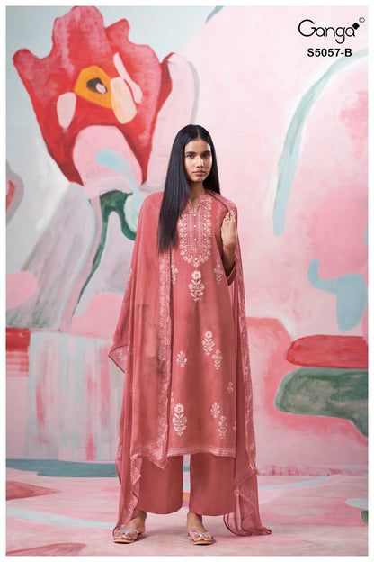 Deyra S5057 Ganga Cotton Satin Pant Style Suits Manufacturer Gujarat