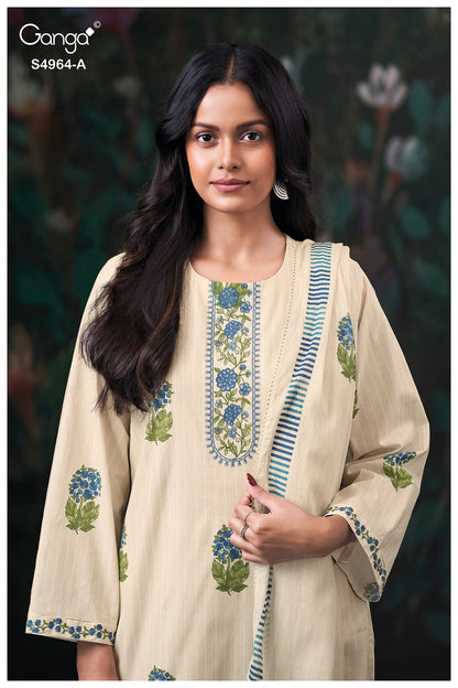 Deyza S4964 Ganga Cotton Plazzo Style Suits Supplier India