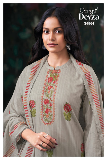 Deyza S4964 Ganga Cotton Plazzo Style Suits Supplier India