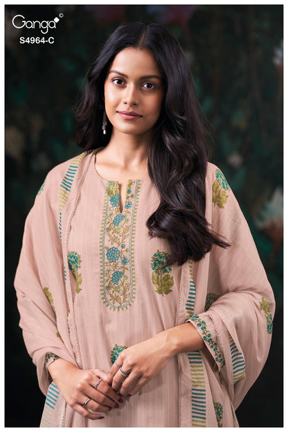 Deyza S4964 Ganga Cotton Plazzo Style Suits Supplier India